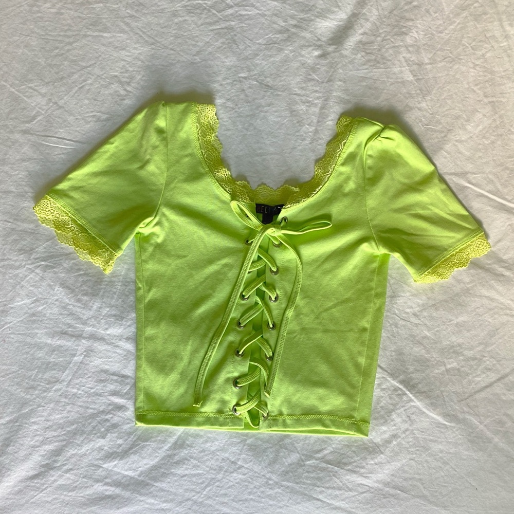 Psychedelic Delia’s Lace Green Neon Top